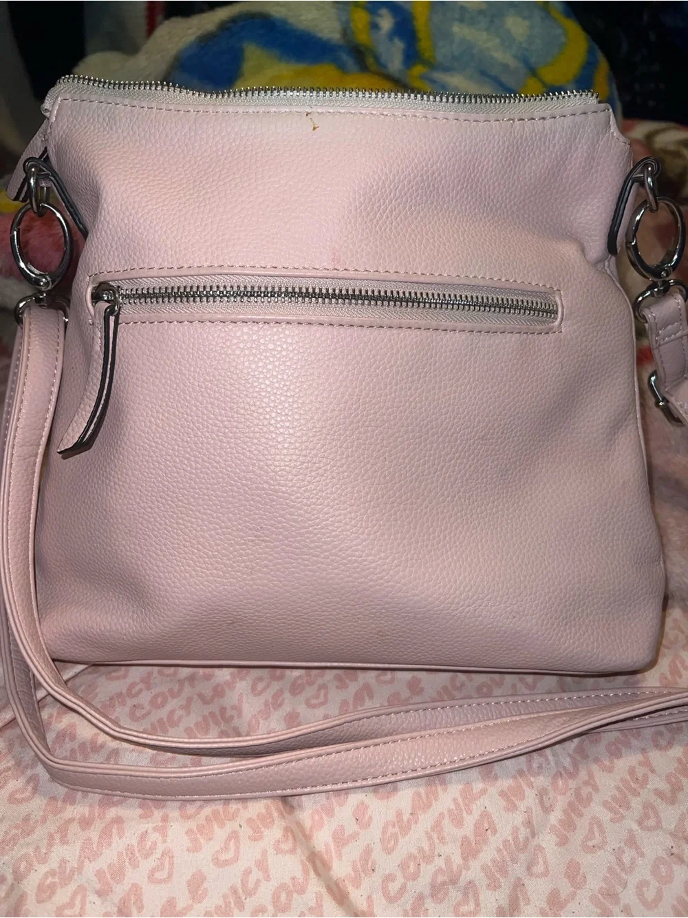 HTF Jenna Kator vegan leather crossbody bag in blush pink